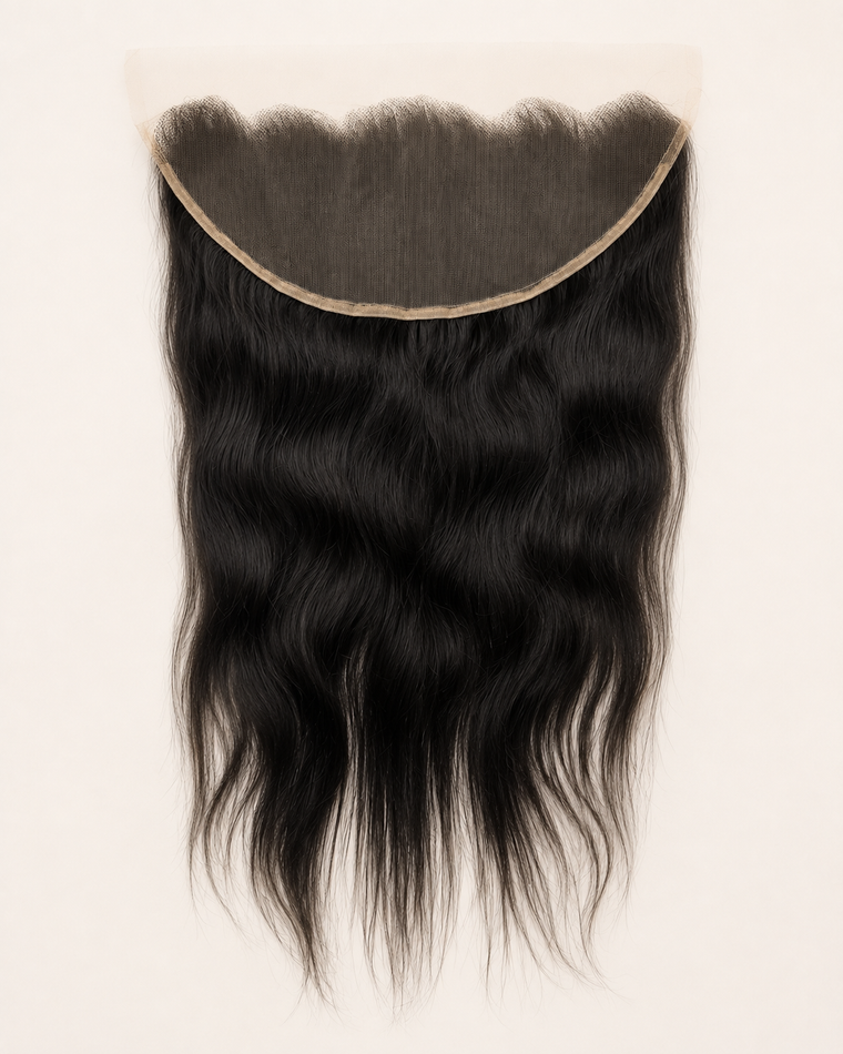 HD Frontal 13x6 Straight, 100% Raw Indian Hair, kleur 1B Natural Black