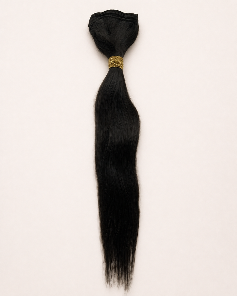 PER Bundel Straight, 100% Raw Indian Hair, kleur 1B Natural Black