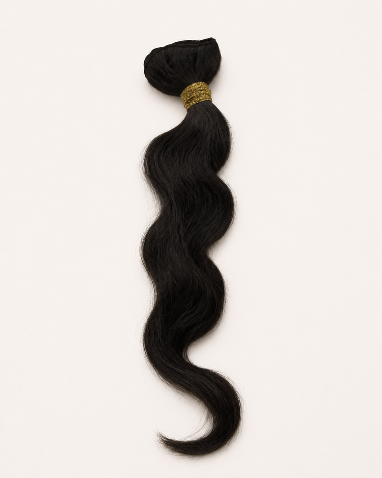 PER Bundel Wavy, 100% Raw Indian Hair, kleur 1B Natural Black